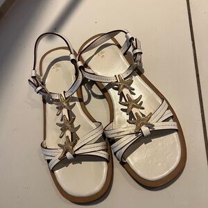 Zara White and Gold Starfish Kids Sandals